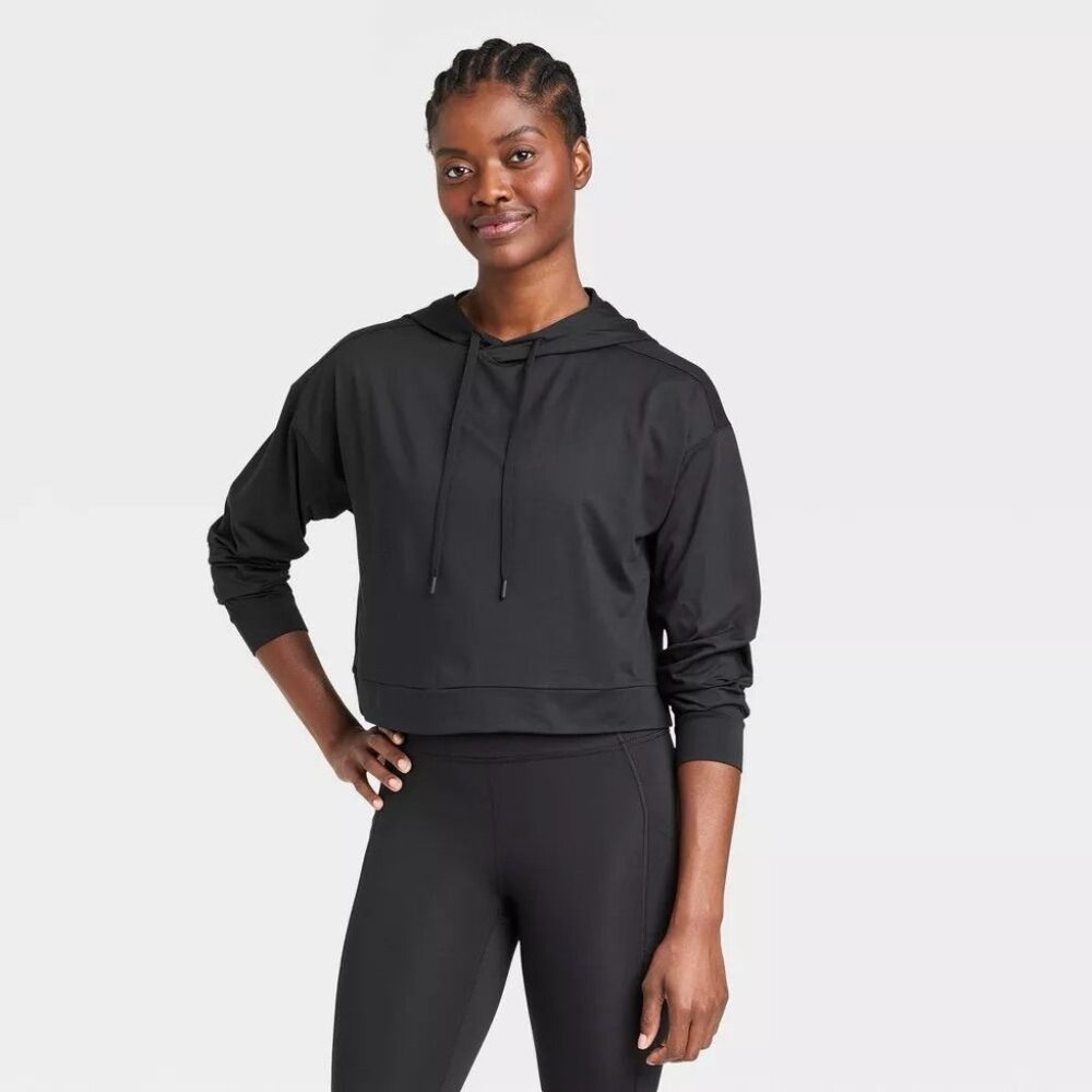 NEW All in Motion Women's Soft Stretch Hoodie - Black - Size XS